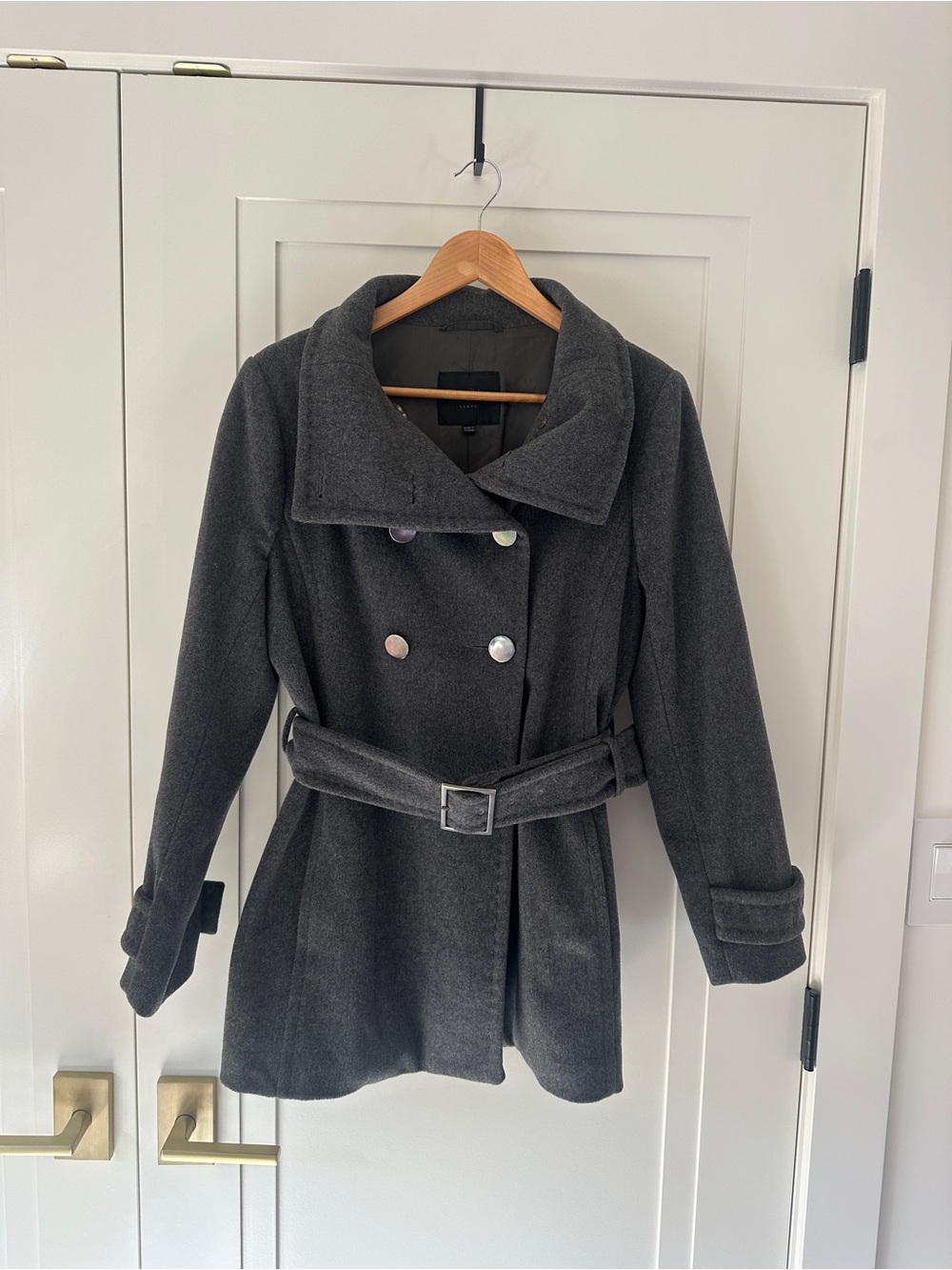 Talula Babaton Grey Wool Belted Coat – Size Large